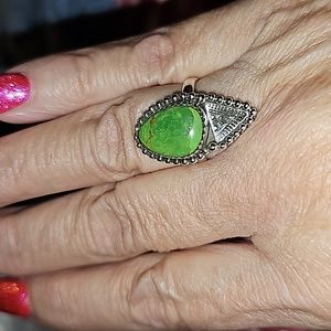 NEW Copper streaked green turquoise sterling silver Ring 💍